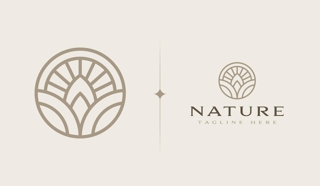 Organic Botanical Minimal Natural Iconic Graphic Decor Linear Simple Floral Logo Design Universal creative premium symbol Vector sign icon logo template