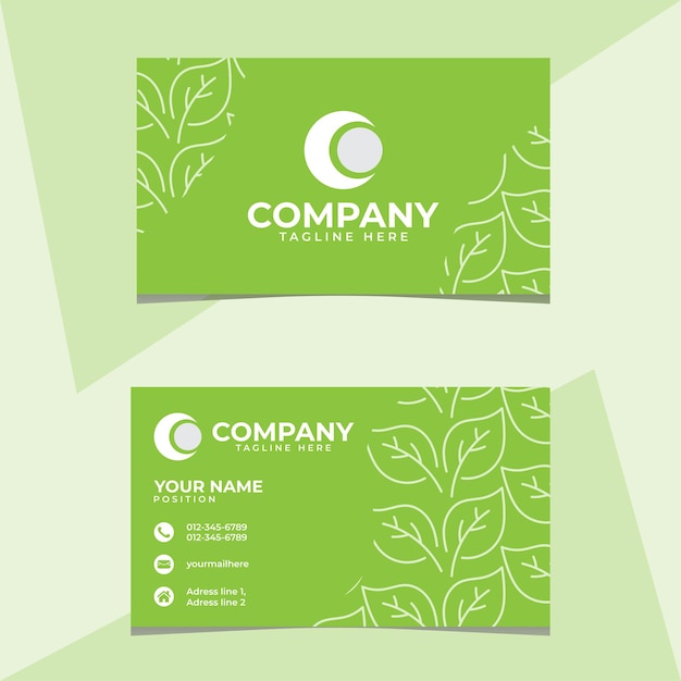 Organic business card design vector template