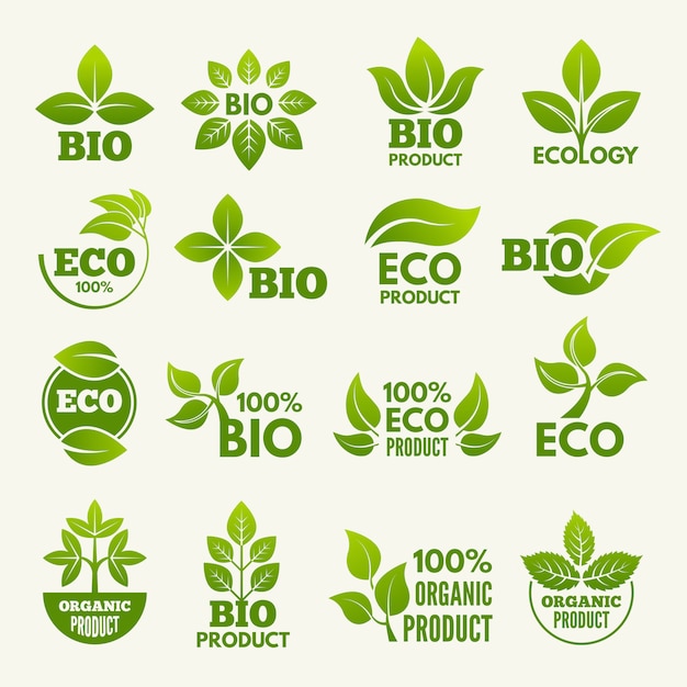 Organic eco logos and labels 