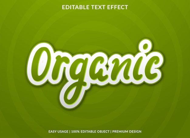 organic editable text effect template premium vector