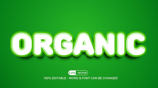 Organic Editable Text Effect Vector 3d Style