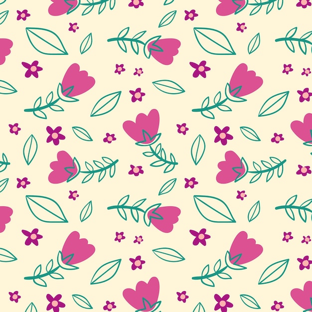 Organic flat abstract floral pattern