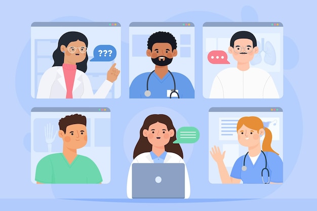 Organic flat design online medical conference