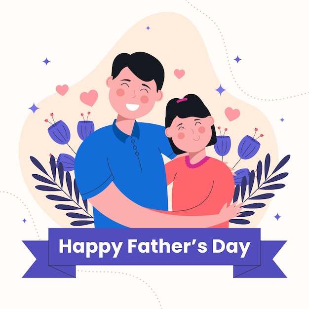 Organic flat father's day illustration