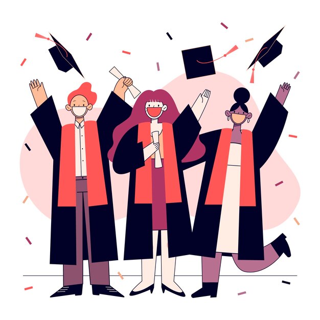 Vector organic flat graduation illustration