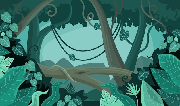 Vector organic flat jungle background