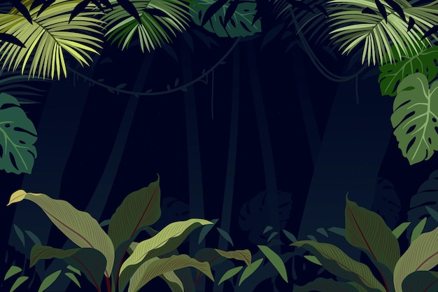 Vector organic flat jungle background