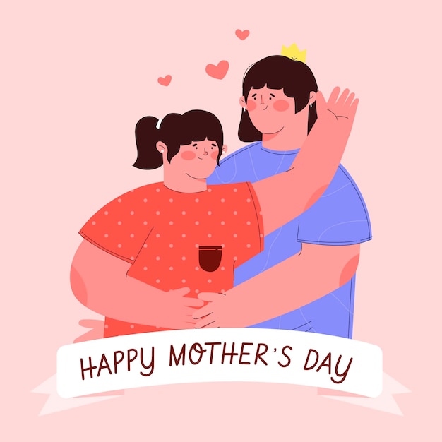 Organic flat mother's day illustration