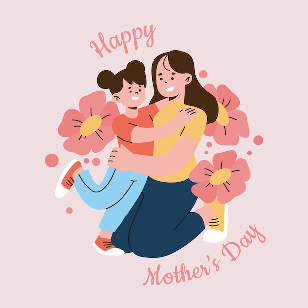 Organic flat mother's day illustration