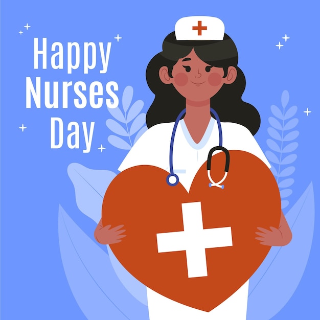 Organic flat national nurses day illustration