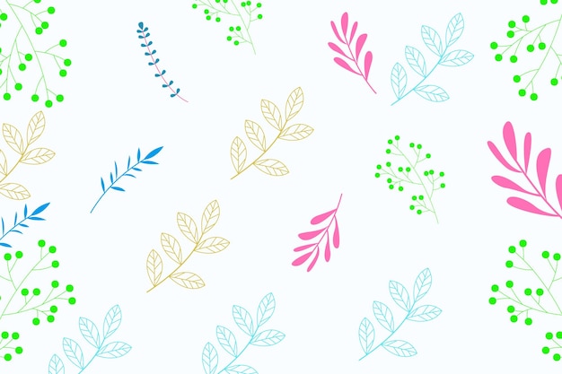 Organic flat pressed flowers pattern