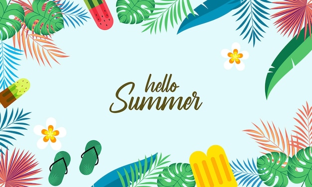 Organic flat summer background vector