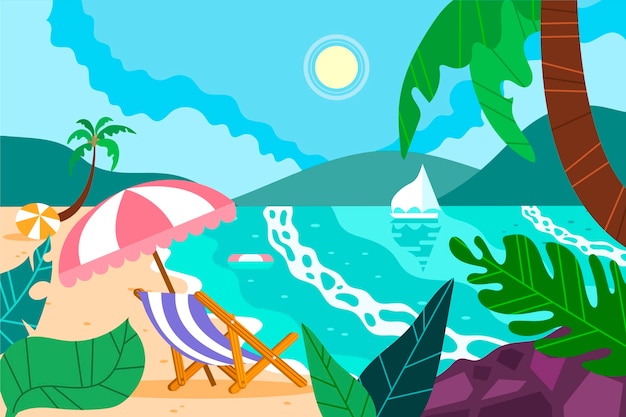 Organic flat summer background for videocalls