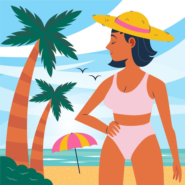 Organic flat summer illustration