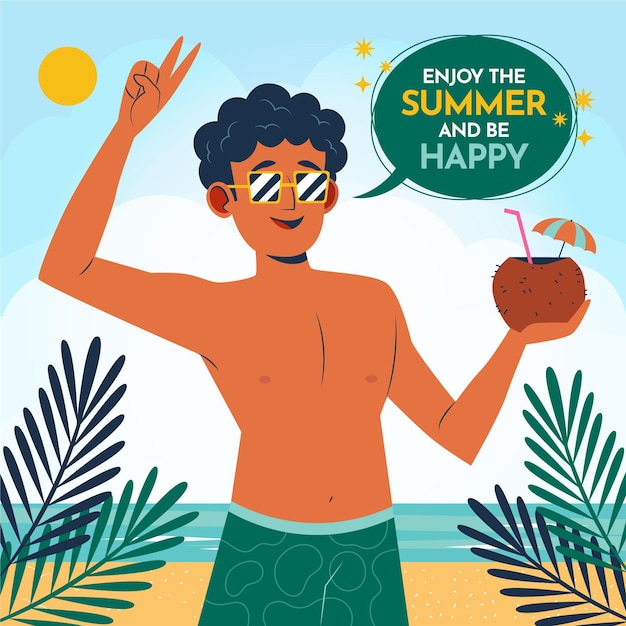 Organic flat summer illustration