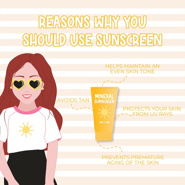 Organic flat sun protection infographic