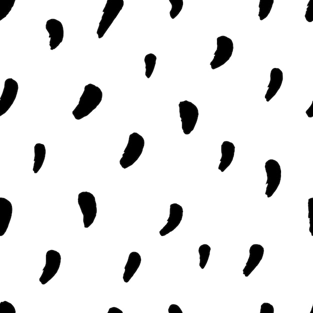 Organic fluid style seamless pattern. Black and white seamless background. Black chaotic spots.