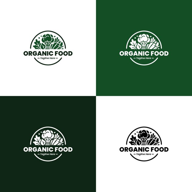 Vector organic food brand logo