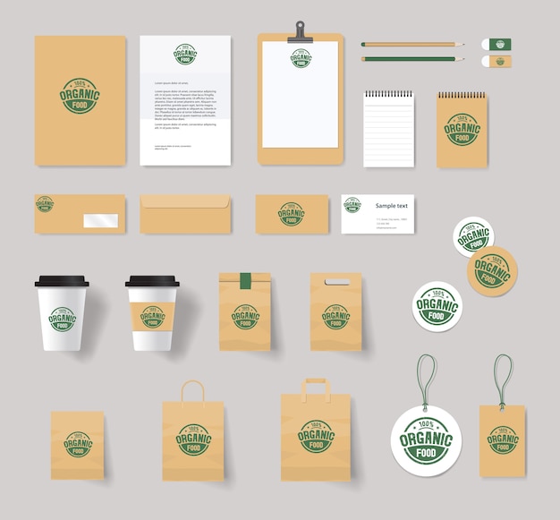 organic food branding identity with logo design