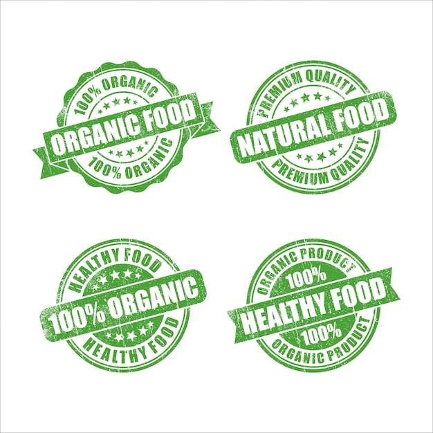 Organic Food green stamps collection