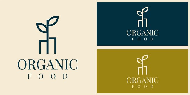 Organic food logo illustration temlate design