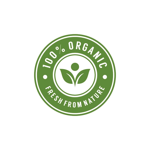 Organic Food Natural Label Sticker logo design template