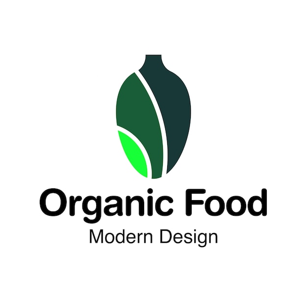 Organic food spoon logo flat vector