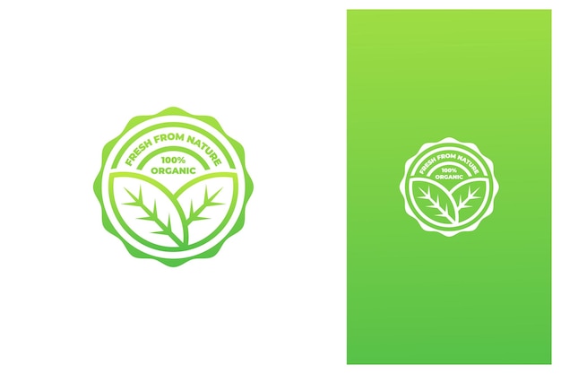 Organic fresh natural badge label seal sticker stamp vector logo design