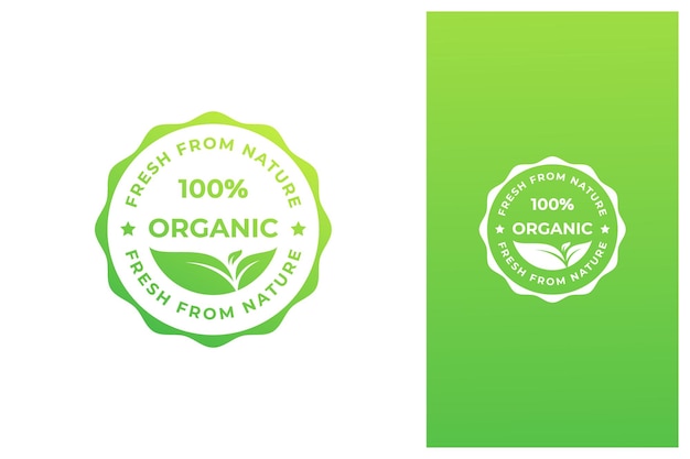 Organic fresh natural badge label seal sticker stamp vector logo design