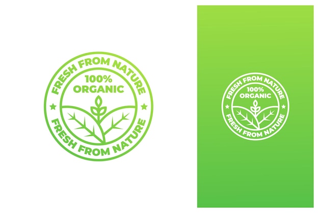 Organic fresh natural badge label seal sticker stamp vector logo design