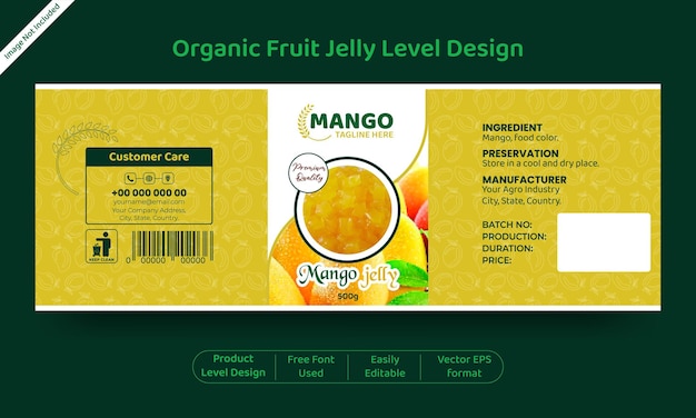 Organic fruit jelly level design template print ready vector use as all fruits leveling design