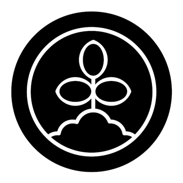 Organic Glyph Solid Black Illustration