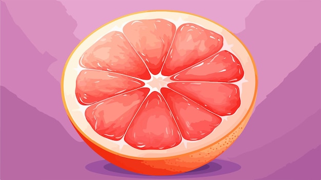 Vector organic grapefruit on purple background illustration