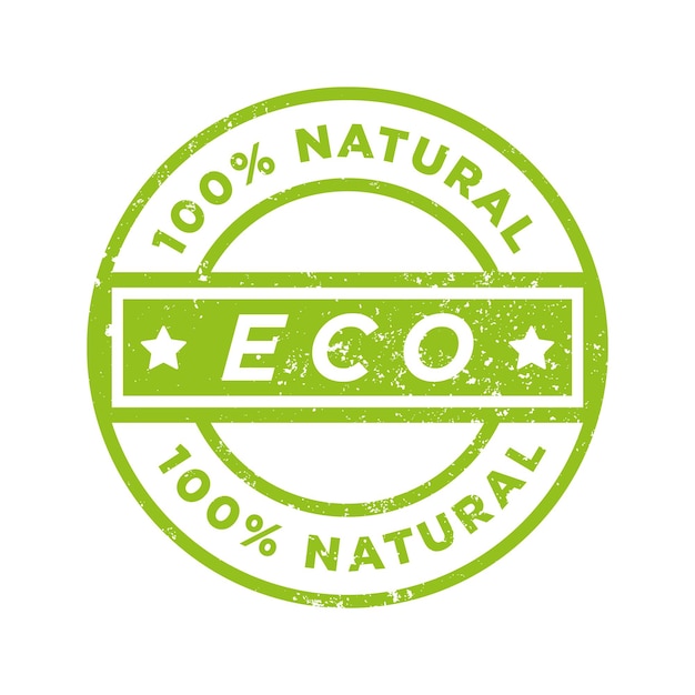 Organic Grunge Stamp Green Rubber Stamp Healthy Organic Natural Eco Label Stamp