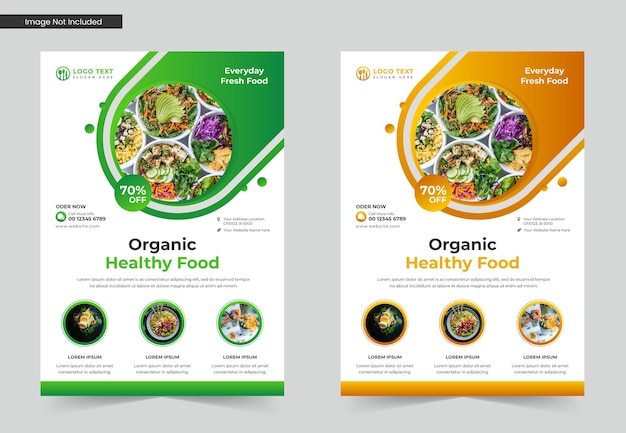 Organic Healthy food flyer or restaurant flyer template design