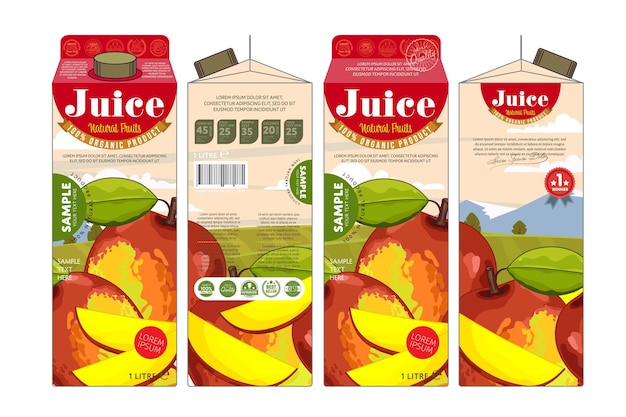 Organic healthy fruit juice cardboard pack