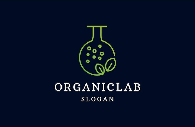 Organic lab logo icon design template vector illustration