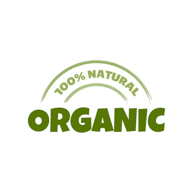 Organic label logo Organic natural product concept