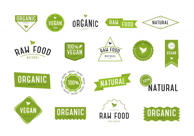 Organic labels set. Collection various logo.