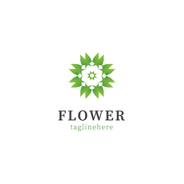 Organic leaf eco flower logo