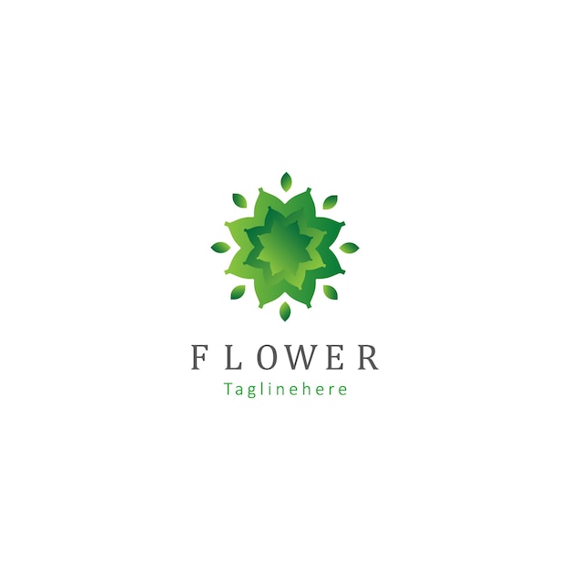 Organic leaf eco flower logo