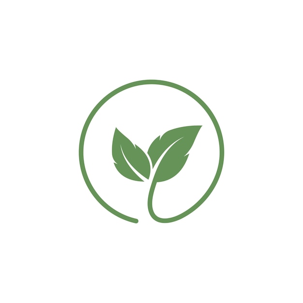 Organic leaves icon vector design template web