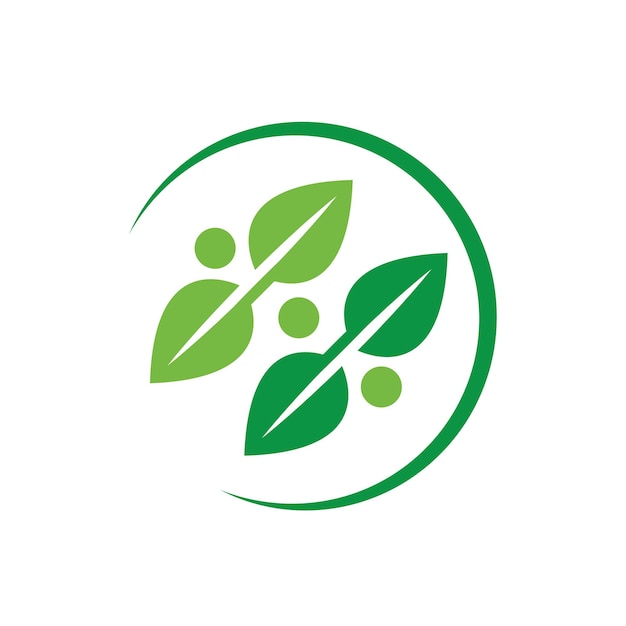 Organic leaves icon vector design template