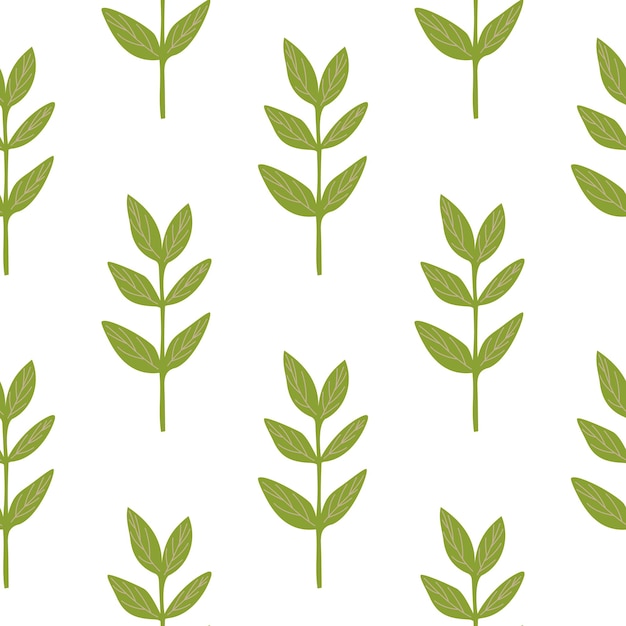 Organic leaves seamless pattern Decorative forest leaf wallpaper Botanical background