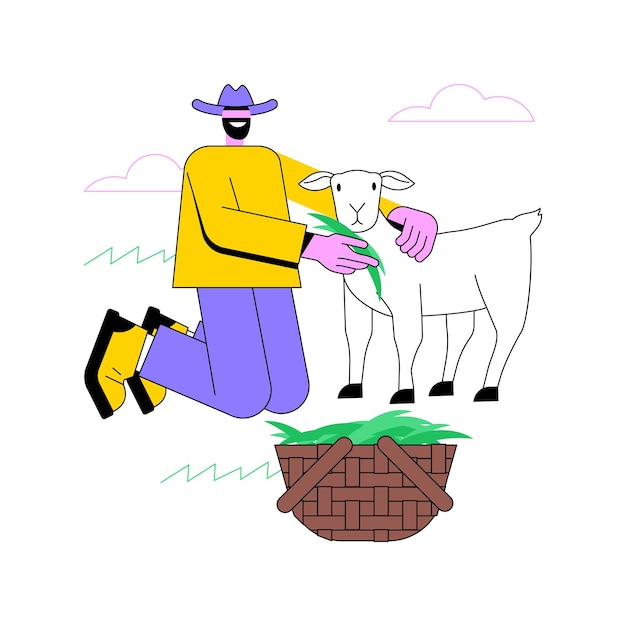 Organic livestock feed isolated cartoon vector illustrations