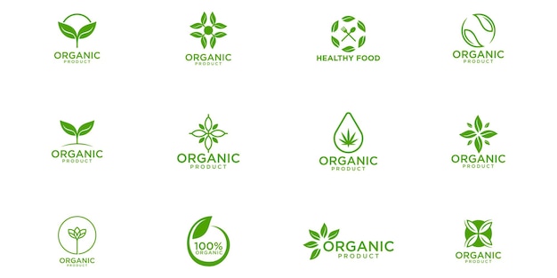 Organic logo design set