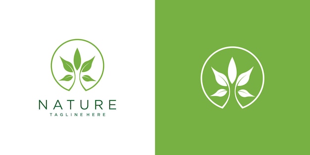 Organic logo design template Premium Vector