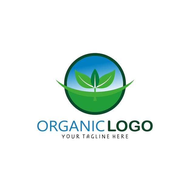 Organic logo design template vector illustration