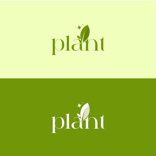 Organic logo with leaf vector