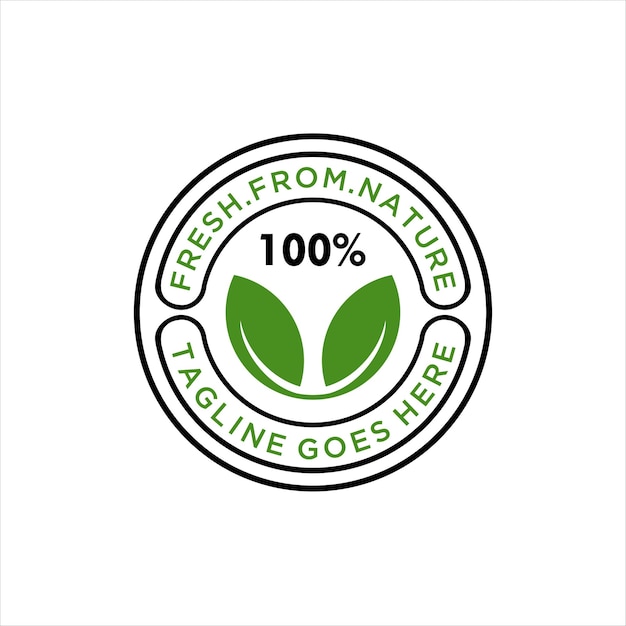 Organic Natural Badge Label Seal Sticker logo design food package label vector graphic design